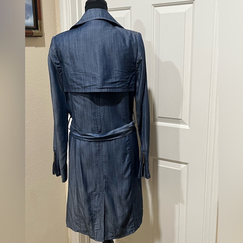 VERTIGO PARIS TRENCH COAT JACKET, WOMENS BLUE SUZE M - Picture 3 of 11
